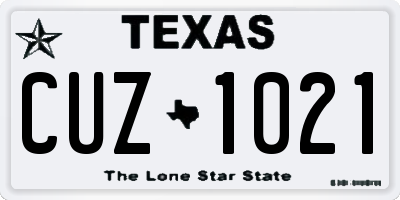 TX license plate CUZ1021