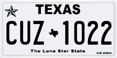 TX license plate CUZ1022
