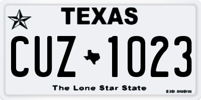 TX license plate CUZ1023