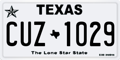 TX license plate CUZ1029