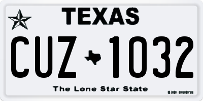 TX license plate CUZ1032