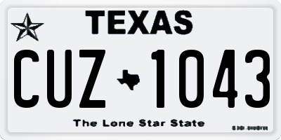 TX license plate CUZ1043