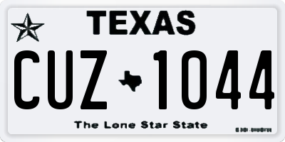 TX license plate CUZ1044