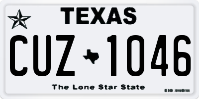 TX license plate CUZ1046