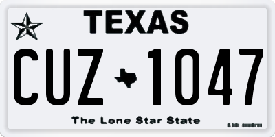 TX license plate CUZ1047