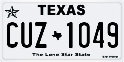 TX license plate CUZ1049