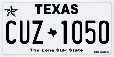 TX license plate CUZ1050