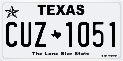 TX license plate CUZ1051