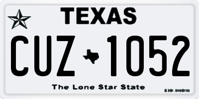 TX license plate CUZ1052
