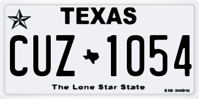 TX license plate CUZ1054