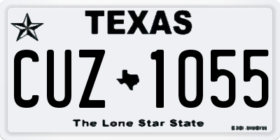 TX license plate CUZ1055