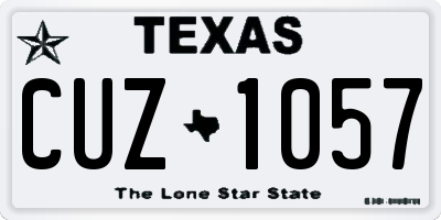TX license plate CUZ1057