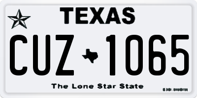 TX license plate CUZ1065