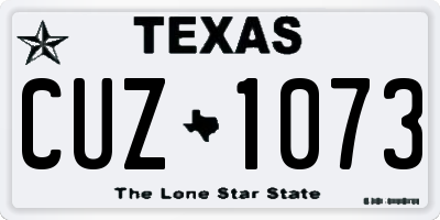 TX license plate CUZ1073