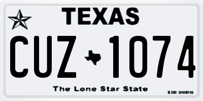 TX license plate CUZ1074