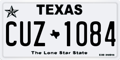 TX license plate CUZ1084