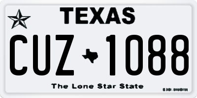 TX license plate CUZ1088