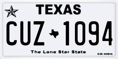 TX license plate CUZ1094