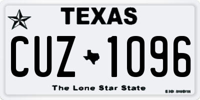 TX license plate CUZ1096