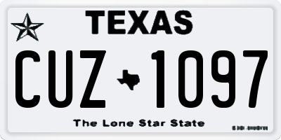 TX license plate CUZ1097
