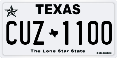 TX license plate CUZ1100