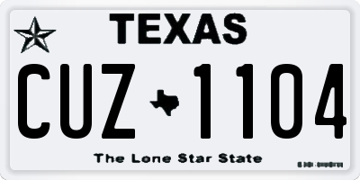 TX license plate CUZ1104