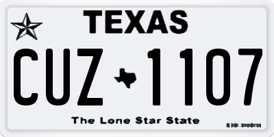 TX license plate CUZ1107