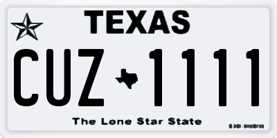 TX license plate CUZ1111