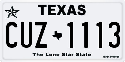 TX license plate CUZ1113