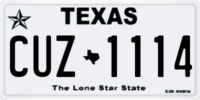 TX license plate CUZ1114