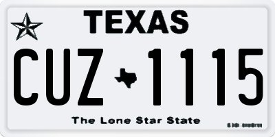 TX license plate CUZ1115