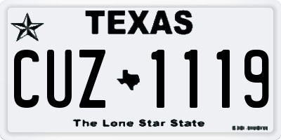 TX license plate CUZ1119