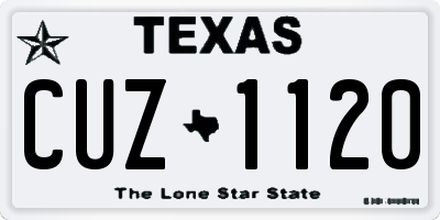 TX license plate CUZ1120