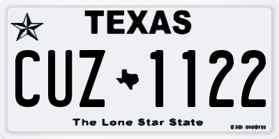 TX license plate CUZ1122