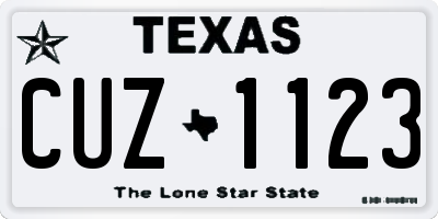 TX license plate CUZ1123