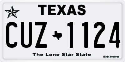 TX license plate CUZ1124