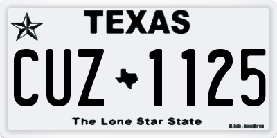 TX license plate CUZ1125