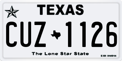 TX license plate CUZ1126