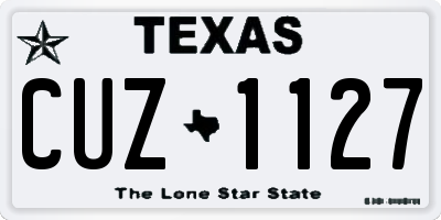 TX license plate CUZ1127