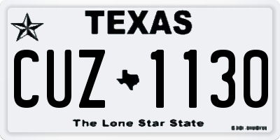 TX license plate CUZ1130
