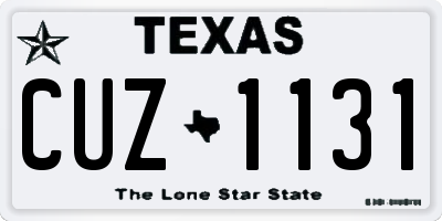 TX license plate CUZ1131