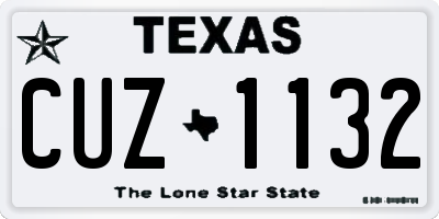 TX license plate CUZ1132
