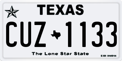 TX license plate CUZ1133