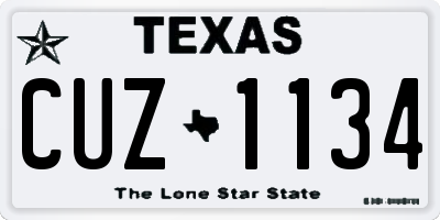 TX license plate CUZ1134