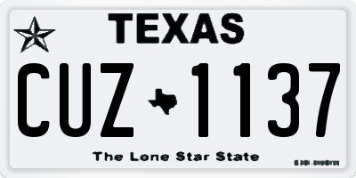 TX license plate CUZ1137