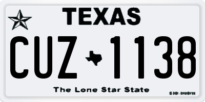 TX license plate CUZ1138