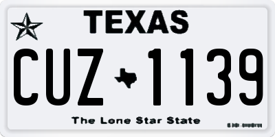TX license plate CUZ1139