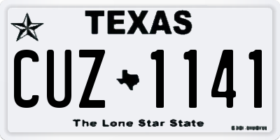 TX license plate CUZ1141