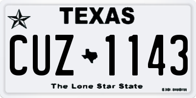 TX license plate CUZ1143