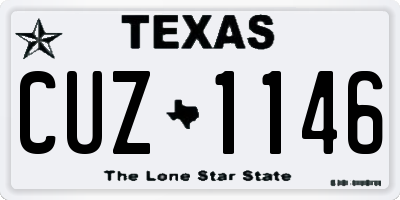 TX license plate CUZ1146